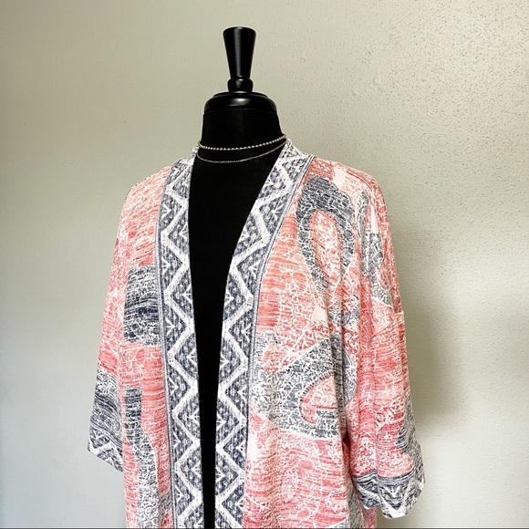 Westbound Paisley Open Front kimono Cardigan S L - Picture 3 of 11